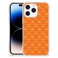 Apple iPhone 14 Pro Max Doorzichtige Silicone Hoesje Batik Oranje