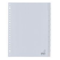 Set van 10x grijze tabbladen met vensters  A4 formaat 23 gaats/rings   -