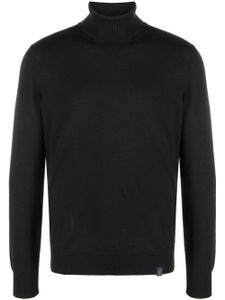 Fay fine-knit roll-neck sweatshirt - Noir