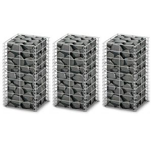 VidaXL 3-delige schanskorfset 25x25x50 cm gegalvaniseerd draad