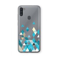 Gekleurde driehoekjes blauw: Samsung Galaxy A11 Transparant Hoesje