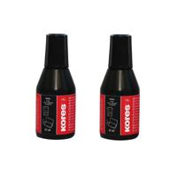 Kores Inkt - 4x - flesje navulling voor stempelkussens - zwart - 27 cm Kores Inkt - 4x - flesje navulling voor stempelkussens - zwart - 27 cm