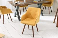 Design klassieke stoel SCANDINAVIA MEISTERSTÜCK mosterdgeel met armleuning - 40124 - thumbnail