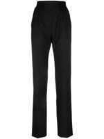 Atlein pantalon en laine à taille froncée - Noir