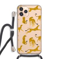 Luipaard: iPhone 11 Pro Max Transparant Hoesje met koord