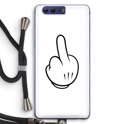 Middle finger white: Honor 9 Transparant Hoesje met koord