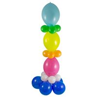 Doe het zelf ballonnen pilaar gekleurd 130 cm   - - thumbnail
