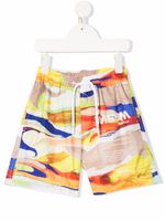 MSGM Kids short de bain à imprimé abstrait - Tons neutres