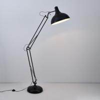 Staande lamp Dorsen nero - E27-fitting - 25W - Zwart - Metalen staander, kap en voet - Verstelbaar - IP20 voor binnen