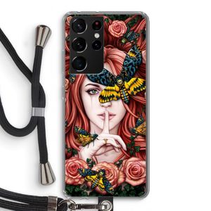 Lady Moth: Samsung Galaxy S21 Ultra Transparant Hoesje met koord