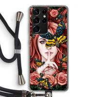 Lady Moth: Samsung Galaxy S21 Ultra Transparant Hoesje met koord