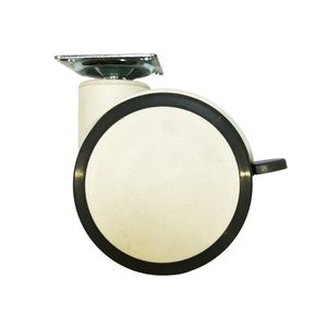 Meubelwiel wit rond Ø 10 cm en hoogte 12,5 cm van massief kunststof