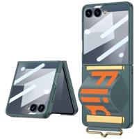 Lunso Samsung Galaxy Z Flip 7 backcover hoesje met Polsband - Groen