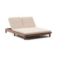 Kave Home Turqueta ligstoel 2-persoons teakhout Beige