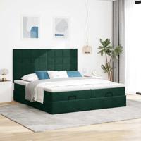 Ottoman bed met matrassen en LED's 180x200cm fluweel