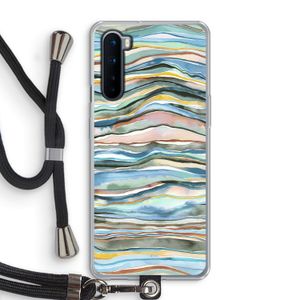 Watercolor Agate: OnePlus Nord Transparant Hoesje met koord