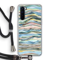 Watercolor Agate: OnePlus Nord Transparant Hoesje met koord
