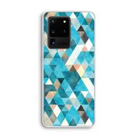 Gekleurde driehoekjes blauw: Samsung Galaxy S20 Ultra Transparant Hoesje