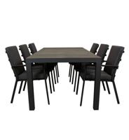 Qopps Levas tuintafel met Izard stapelbare tuinstoel