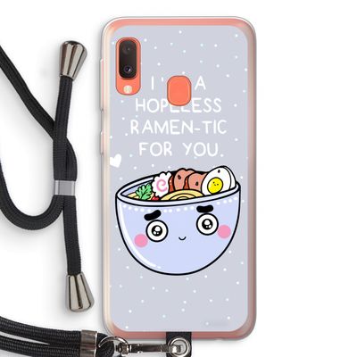 I'm A Hopeless Ramen-Tic For You: Samsung Galaxy A20e Transparant Hoesje met koord