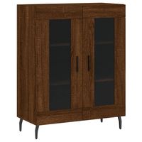 The Living Store Dressoir Classic - Bruineiken - 69.5x34x90 cm - Glasdesign - Duurzaam materiaal - thumbnail