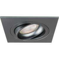 Spot Armatuur GU10 - Pragmi Boxy Pro - GU10 Inbouwspot - Vierkant - Gunmetal - Kantelbaar - 92mm