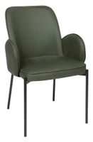 LABEL51 Eetkamerstoel 'Jari' Microfiber, kleur Army Green