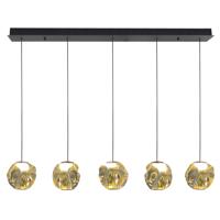 Highlight HanglampMelina zwart met amber glas recht - H5185.01