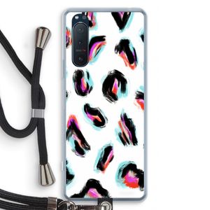 Cheetah color: Sony Xperia 5 II Transparant Hoesje met koord