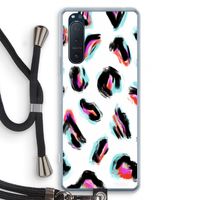 Cheetah color: Sony Xperia 5 II Transparant Hoesje met koord