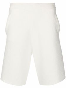 Maison Margiela short de sport en laine à détails rayés - Blanc