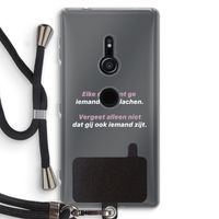 gij zijt ook iemand: Sony Xperia XZ2 Transparant Hoesje met koord