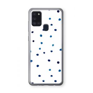 Blauwe stippen: Samsung Galaxy A21s Transparant Hoesje