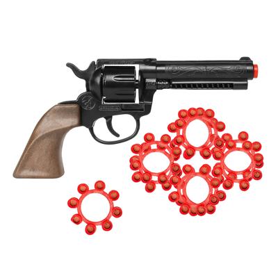 Speelgoed Revolver/pistool met plaffertjes voor een cowboy - metaal - 192 shots - verkleed spullen