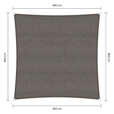 Sunfighter schaduwdoek vierkant grijs 3.6x3.6m.