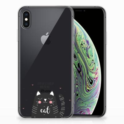 Apple iPhone Xs Max Telefoonhoesje met Naam Cat Good Day Apple iPhone Xs Max Telefoonhoesje met Naam Cat Good Day
