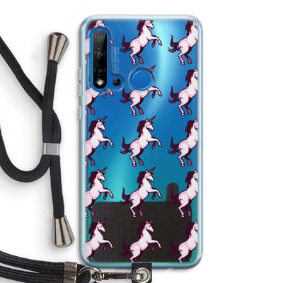 Musketon Unicorn: Huawei P20 Lite (2019) Transparant Hoesje met koord