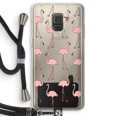 Anything Flamingoes: Samsung Galaxy A8 (2018) Transparant Hoesje met koord