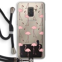 Anything Flamingoes: Samsung Galaxy A8 (2018) Transparant Hoesje met koord
