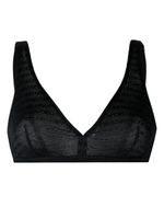 Emporio Armani brassière triangles à logo en jacquard - Noir - thumbnail