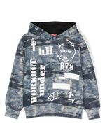 Diesel Kids hoodie en coton à imprimé graphique - Bleu