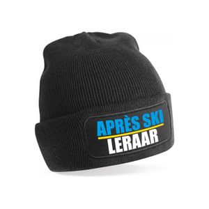 Wintersport muts - Apres Ski leraar - zwart - one size - unisex - Apres ski beanie