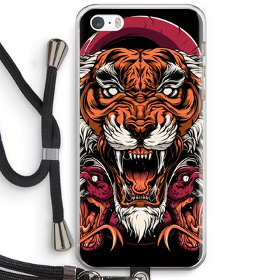 Tiger and Rattlesnakes: iPhone 5 / 5S / SE Transparant Hoesje met koord
