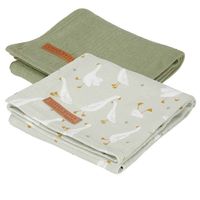 Little Dutch swaddle doeken 70 cm Little Goose / Pure Olive Maat - thumbnail