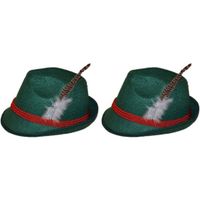 2x Groene bierfeest/oktoberfest hoed verkleed accessoire voor dames/heren   - - thumbnail