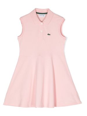 Lacoste Kids robe sans manches à patch logo - Rose