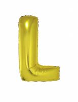 Gouden letter ballon 'L' groot