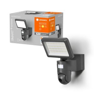 LEDVANCE Smart+ Flood Camera Control 4058075564626 AC34855 LED-buitenlamp met bewakingscamera (wand) LED 23 W Donkergrijs