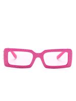 Dolce & Gabbana Eyewear lunettes de soleil rectangulaires à logo - Rose - thumbnail