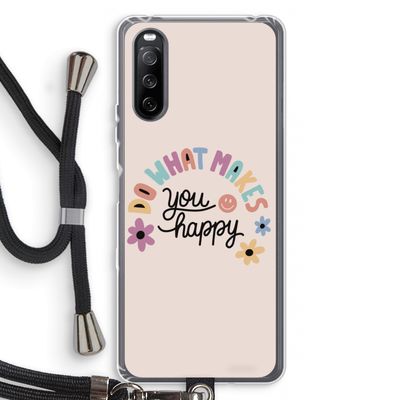Happy days: Sony Sony Xperia 10 III Transparant Hoesje met koord